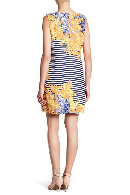 Sangria - DPBKVAVV Scoop Neck Floral Stripe Short Dress in Multi-Color and Print
