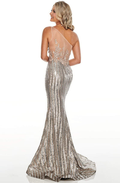 Rachel Allan Prom - 7121 Asymmetrical Sequined Trumpet Dress Prom Dresses