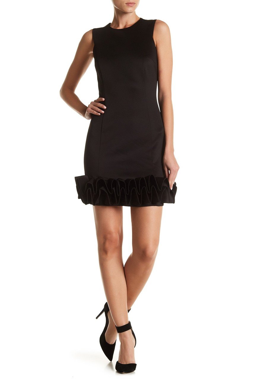 Donna Ricco - DR50182 Sleeveless Ruffle Hem Cocktail Dress in Black