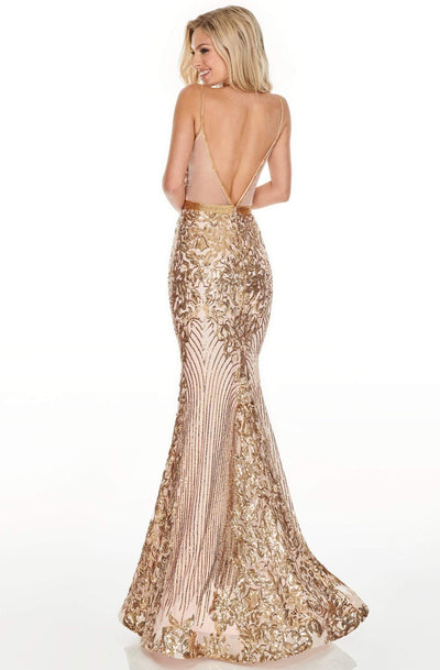 Rachel Allan Prom - 7177 Sequined Deep V-Neck Trumpet Dress Prom Dresses