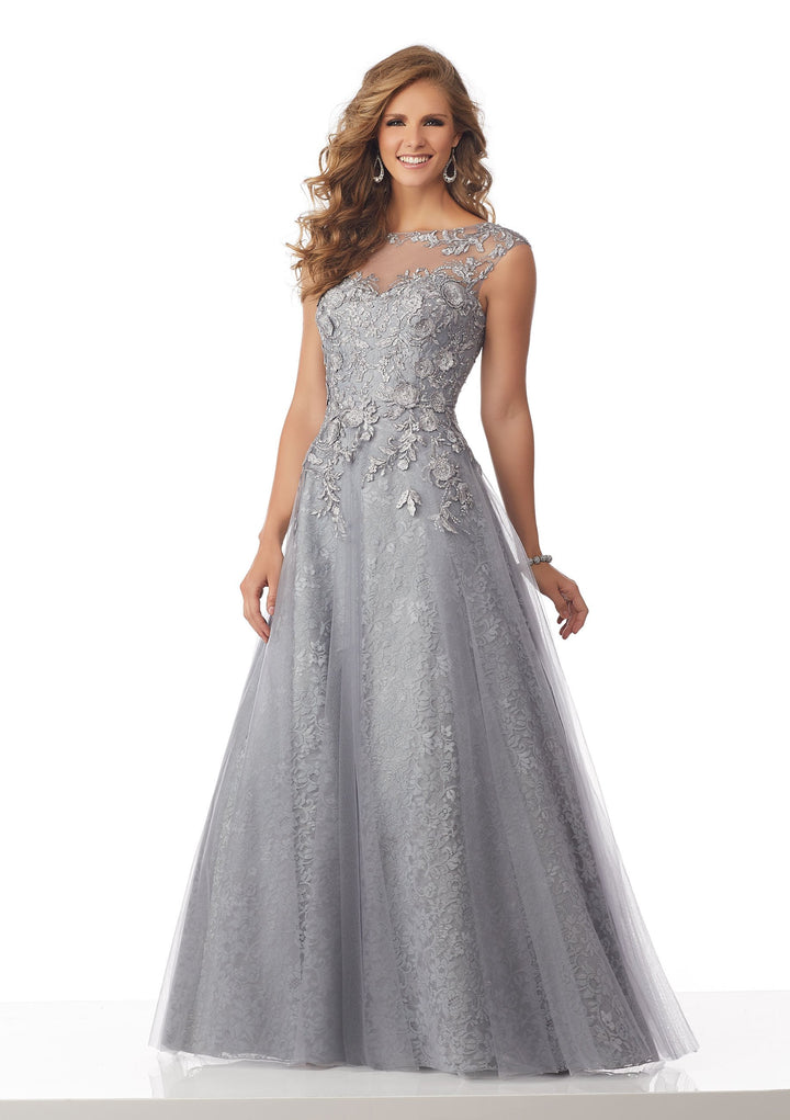 MGNY By Mori Lee 71833SC - Long A-Line Dress - Cap Sleeves, Floral  Embroidery, Sweetheart Lining, Fitted Bodice, Back Zipper, A-Line Skirt –  ADASA