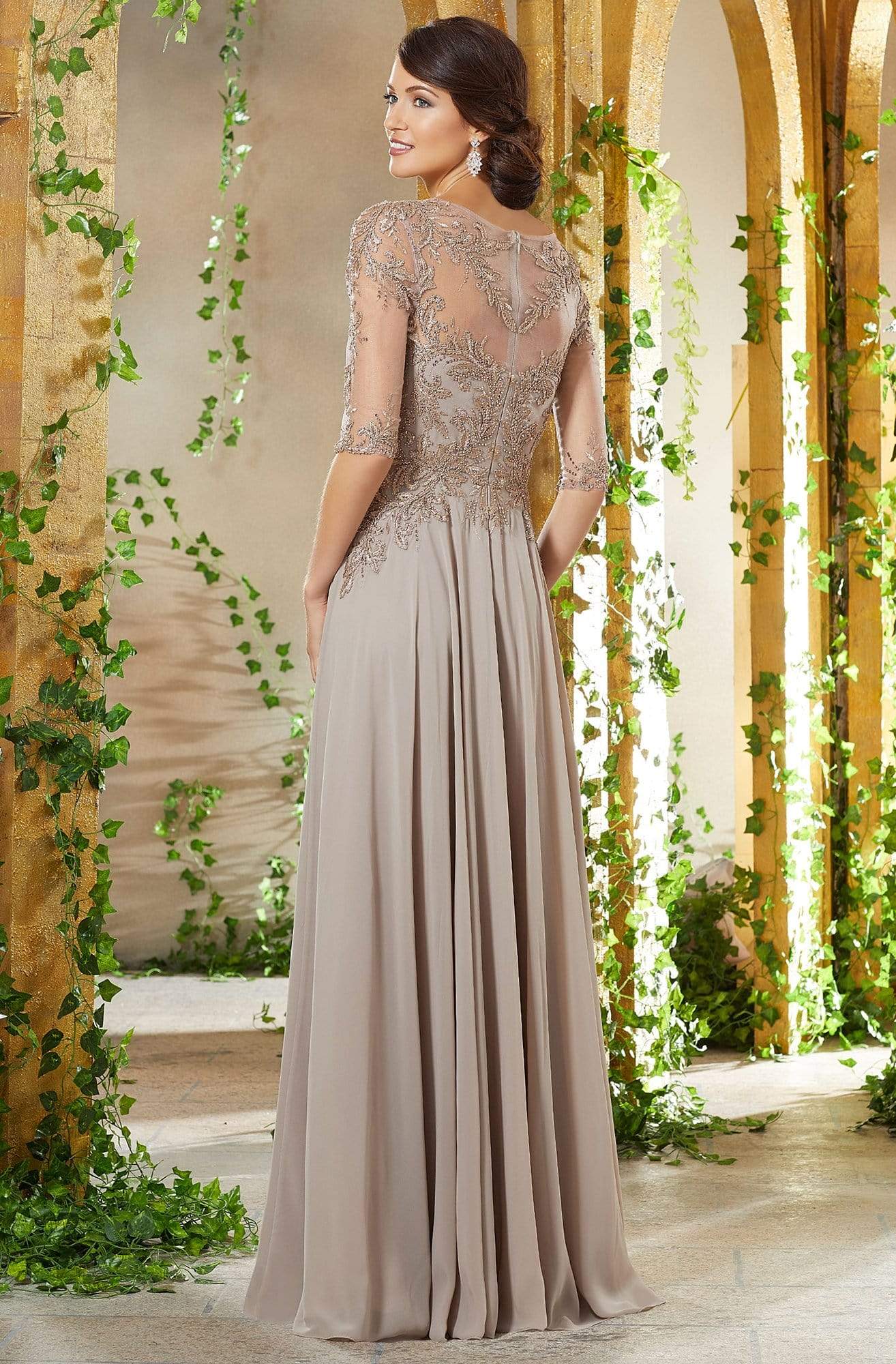 MGNY By Mori Lee - 71908 Bead Embroidered Chiffon A-line Gown Mother of the Bride Dresses