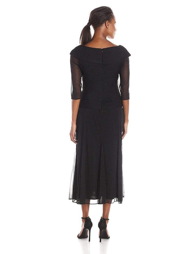 Alex Evenings - Off Shoulder Tea Length Dress 132141 in Black