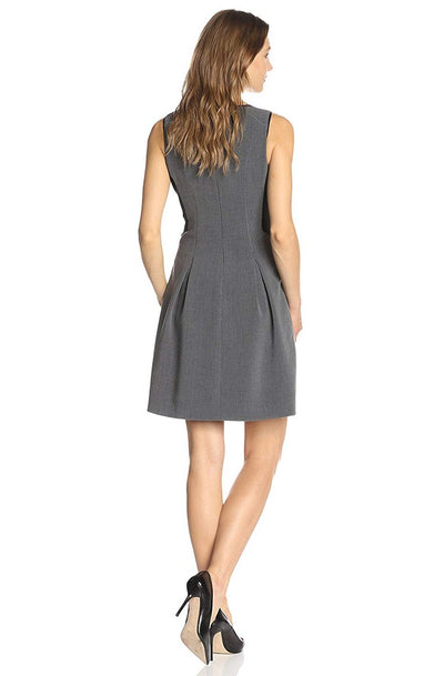Adrianna Papell Daytime - 16PD78240 Sleeveless Crepe A-line Dress In Gray