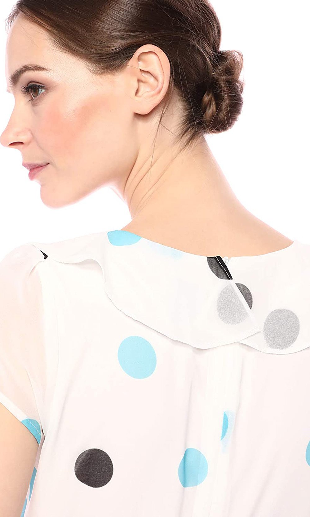 Gabby Skye - 56814MG Polka Dot Flutter Dress In Multi-Color