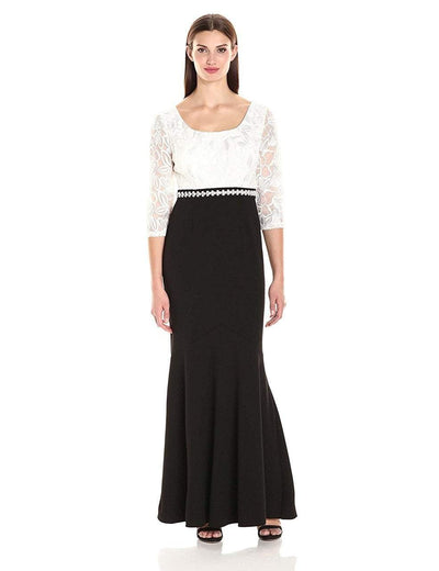 Alex Evenings - 1121571 Lace Embellished Black and White Dress in Black and White