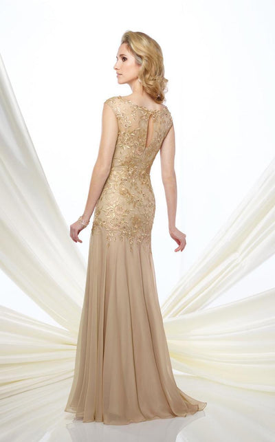 Montage by Mon Cheri - 216962 Metallic Lace Fit and Flare Chiffon Gown