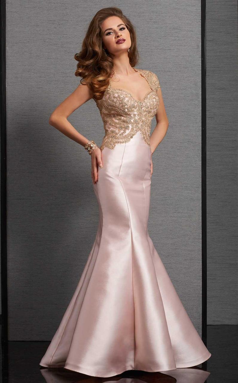 Clarisse - 6303 Embellished Sweetheart Mermaid Gown in Pink