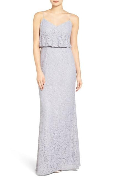 Adrianna Papell - AP1E201290 Sleeveless Lace Blouson Evening Gown in Gray