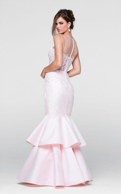 Tarik Ediz - Illusion Jewel Neck Mermaid Dress 50085 in Pink