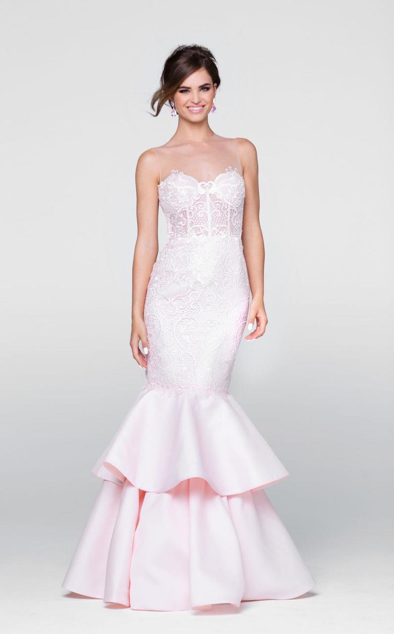 Tarik Ediz - Illusion Jewel Neck Mermaid Dress 50085 in Pink