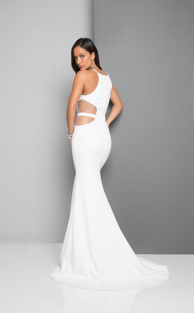 Terani Couture - Daring Halter Mermaid Gown with Side Cutouts 1712E3297 In White