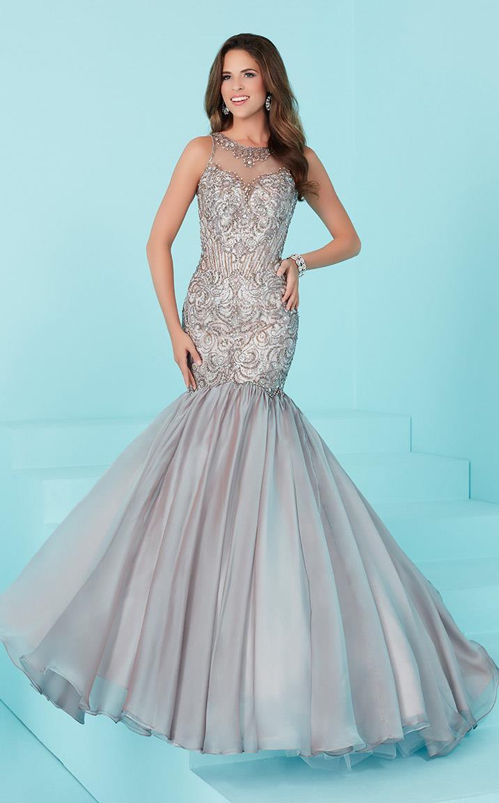 Tiffany Homecoming - Fabulous Sleeveless Gown with Sparkling Detail 16205 In Silver