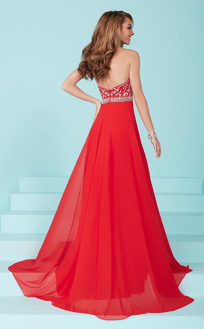 Tiffany Homecoming - Delicately Embellished Sweetheart A-Line Evening Gown 16221 in Red