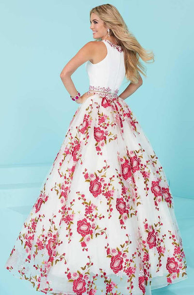 Tiffany Homecoming - Stunning Sleeveless Formal Two Piece 16232 in White and Pink Floral