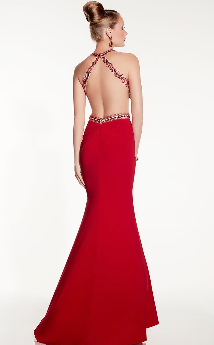 Panoply - 14831SC Embellished Sleeveless Open Back Long Gown