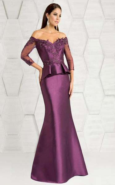 Feriani Couture - 18574 Beaded Applique Off Shoulder Dress