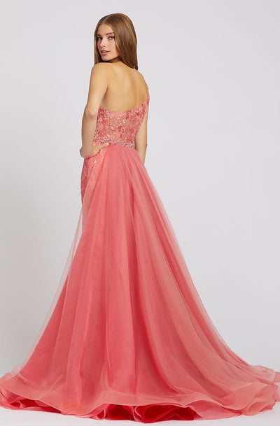 Mac Duggal Prom - 79290M Asymmetric with Overskirt Long Dress In Pink