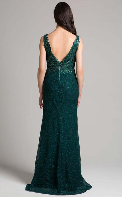 Lara Dresses - 33283 Embellished V-neck Sheath Dress In Green