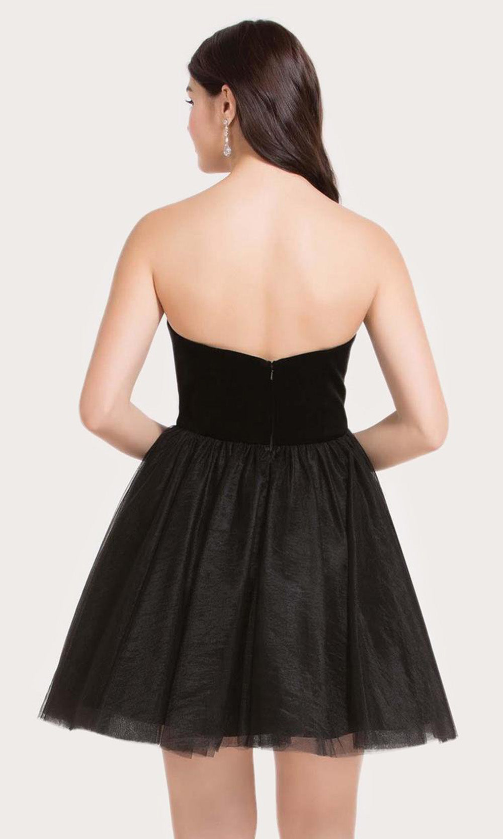 Alyce Paris Ballet - 2634 Velvet/Tulle A-line Dress in Black
