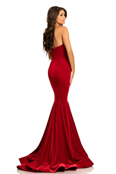Johnathan Kayne - 8026 Embroidered Sweetheart Mermaid Dress in Red
