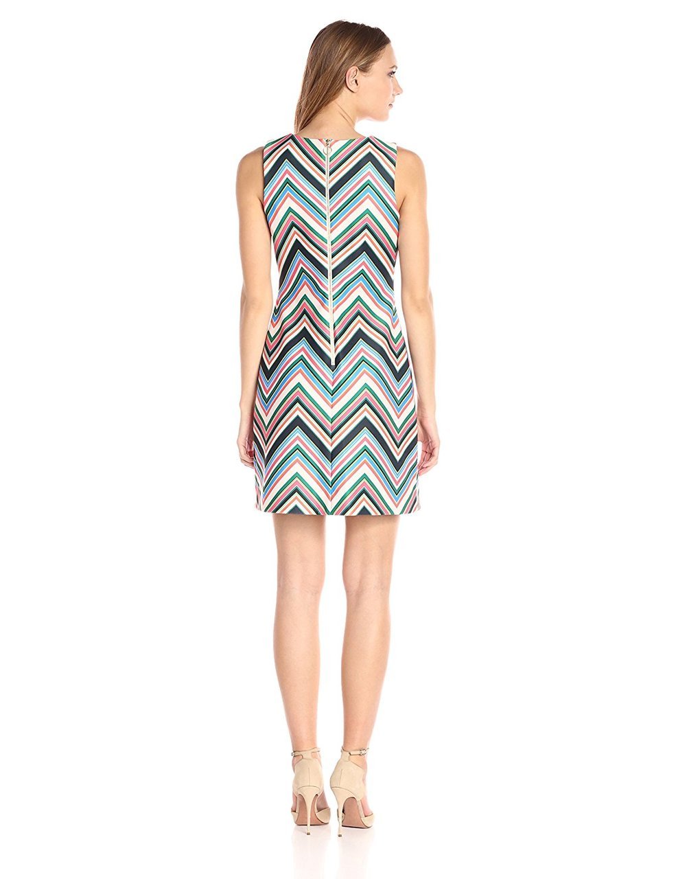 Taylor - Jewel Neck Sheath Dress 8878M in Multi-Color