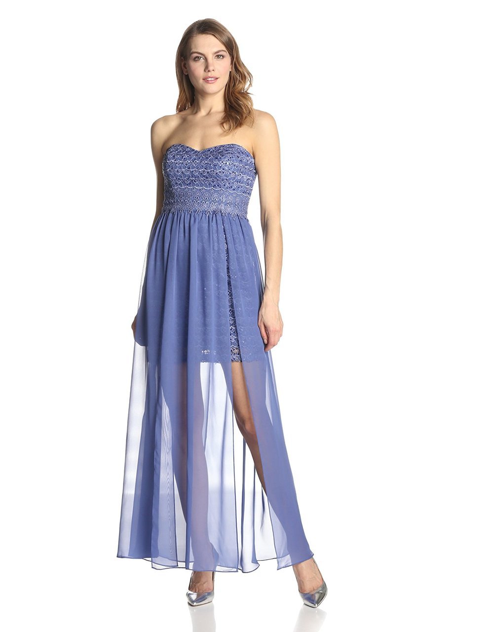 Adrianna Papell - Strapless Lace Dress 231M48940 in Blue