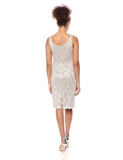 Alex Evenings - 1122090 Allover Lace Sequin Dress with Bolero in Gray