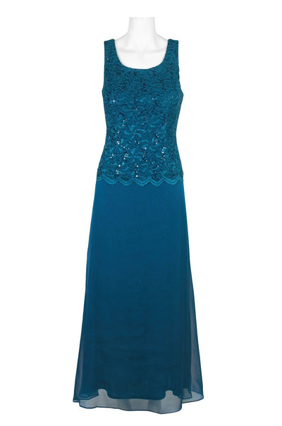 Alex Evenings - 81122131 Two-Piece Sequined Lace Dress with Jacket In Blue