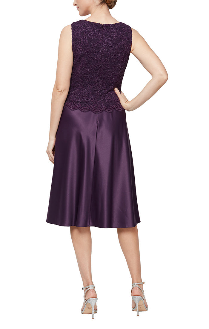 Alex Evenings 81122521 - Three Piece Set Satin Skirt Outfit In Purple