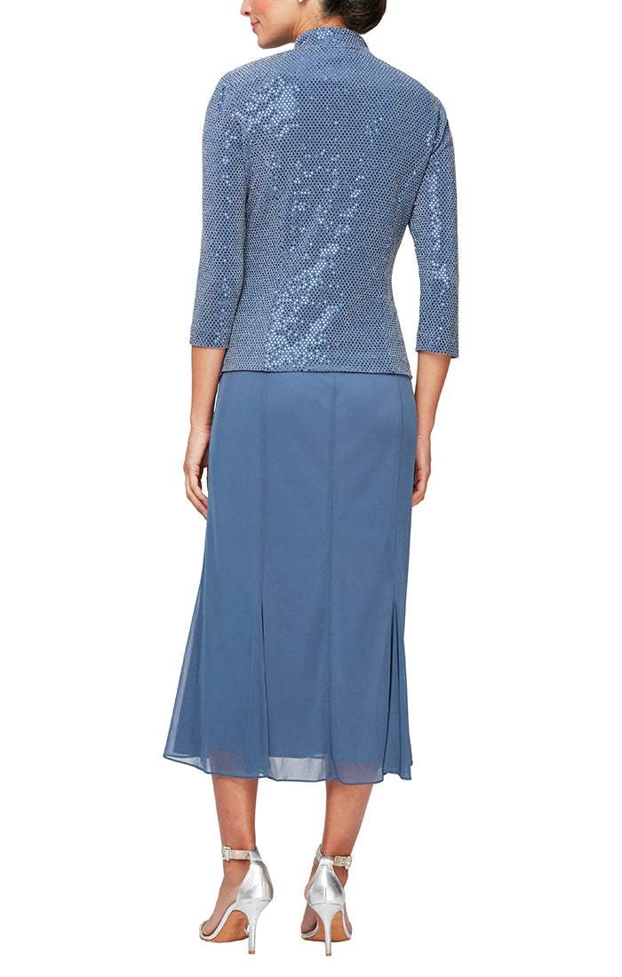 Alex Evenings 8227647 - Sleeveless Formal Dress With Jacket In Blue