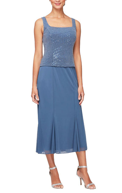 Alex Evenings 8227647 - Sleeveless Formal Dress With Jacket In Blue