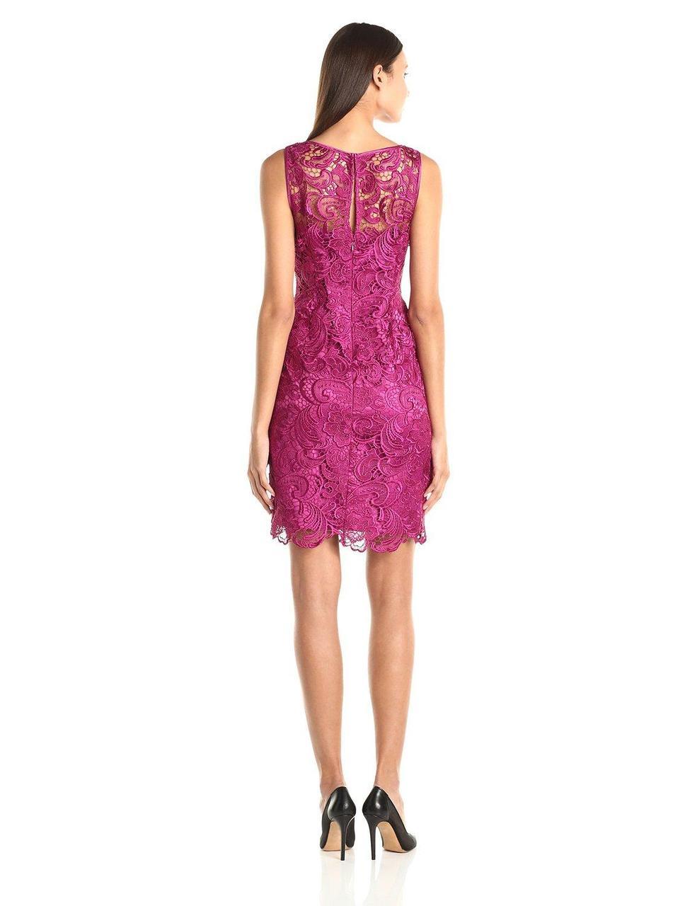Adrianna Papell - Lace Overlay Dress 41863800 in Pink