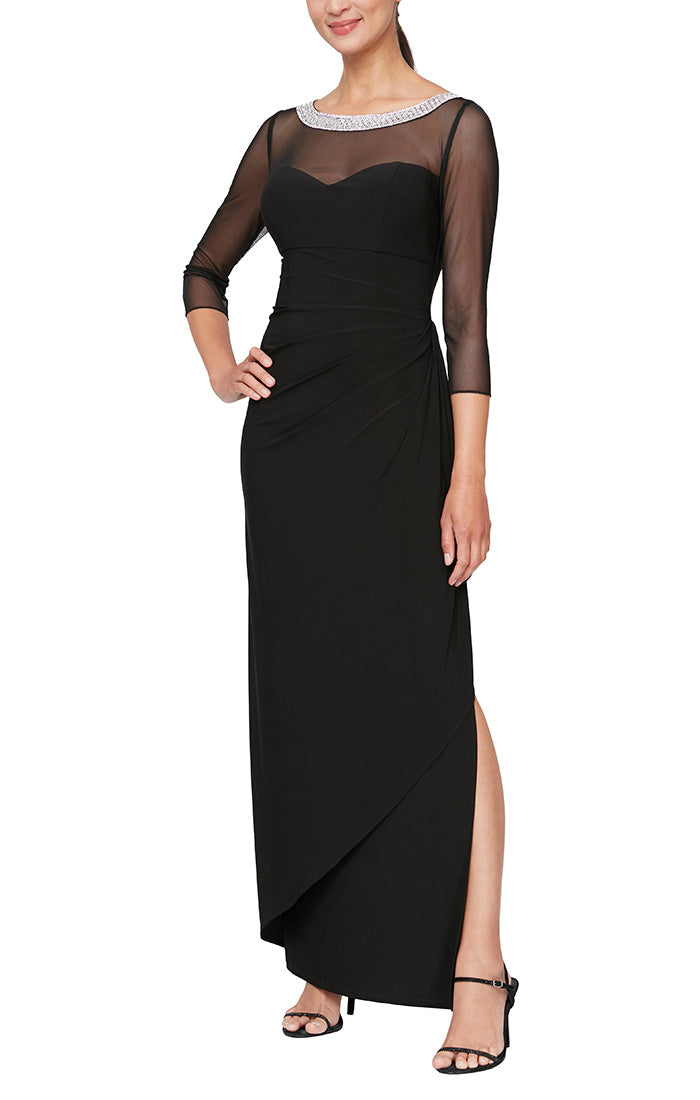 Alex Evenings 82351578 - Beaded Bateau Formal Dress In Black