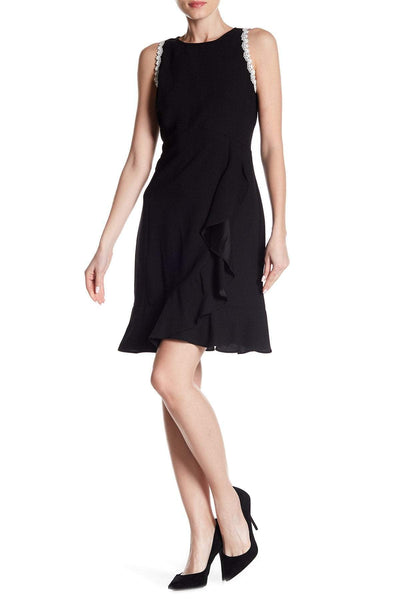 Nanette Nanette Lepo - NM8S10142 Embellished Jewel A-line Dress In Black