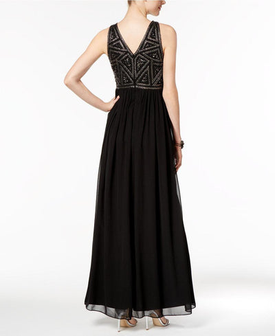 Adrianna Papell - 191910790 Embellished Jewel Ruched Gown in Black