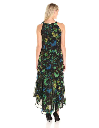 Taylor - Floral Printed Sheath Dress 8749M in Black and Multi-Color