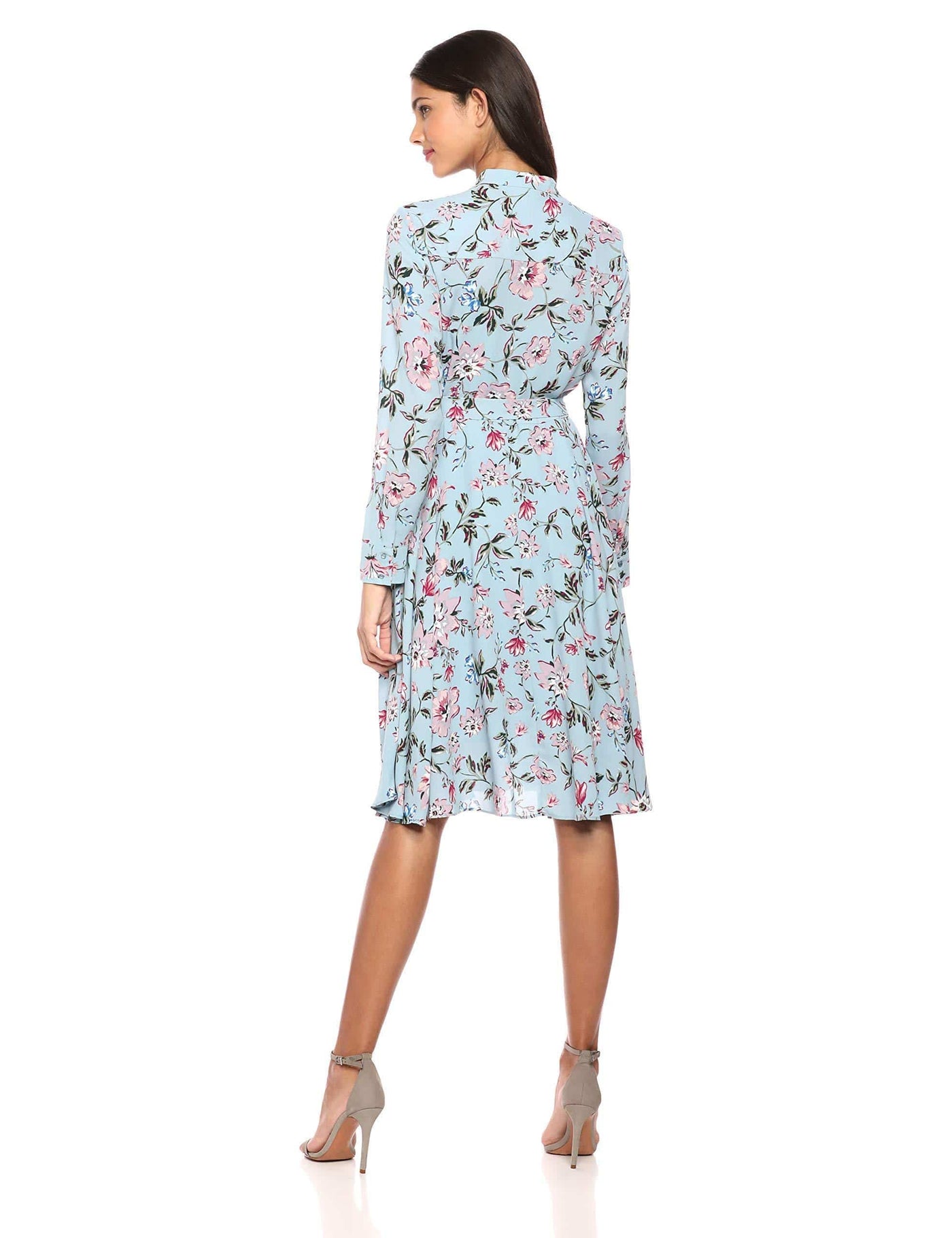 Nanette Nanette Lepore - NM9S171Y9 Long Sleeve Floral Print Dress in Blue and Multi-Color