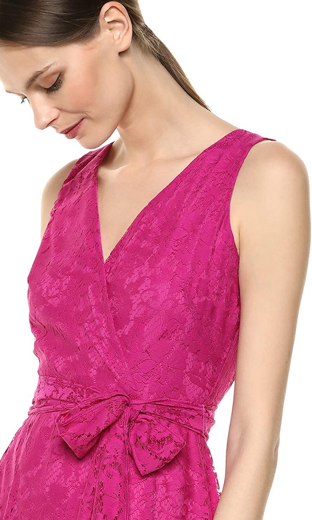 Gabby Skye - 56993MG Sleeveless Lace Dress In Pink