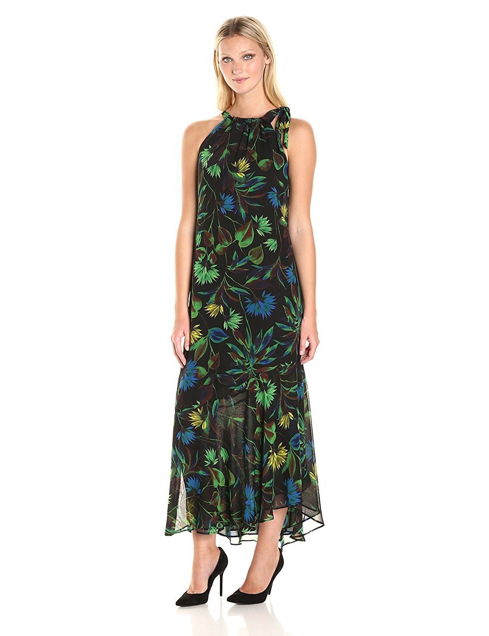 Taylor - Floral Printed Sheath Dress 8749M in Black and Multi-Color