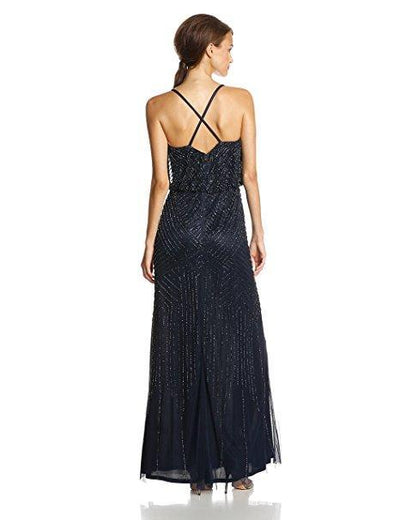 Adrianna Papell - Beaded Long Dress 91897340 in Blue