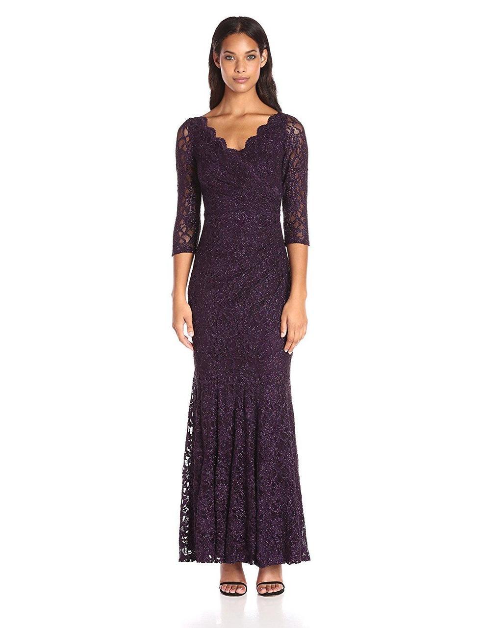 Decode 1.8 - Scalloped Lace Dress 183130 in Purple