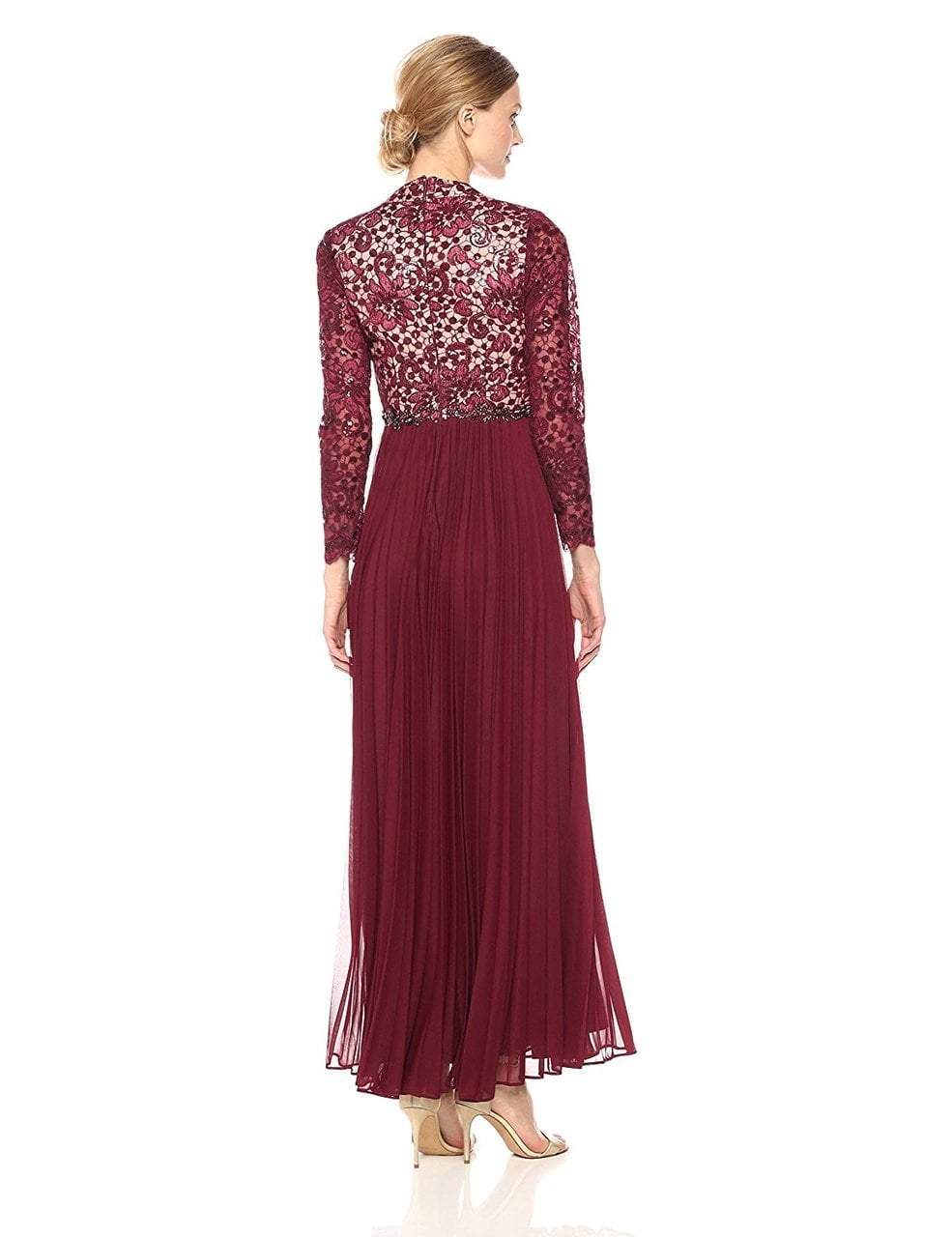 Decode 1.8 - 184210 Floral Lace Embroidered Evening Dress in Red