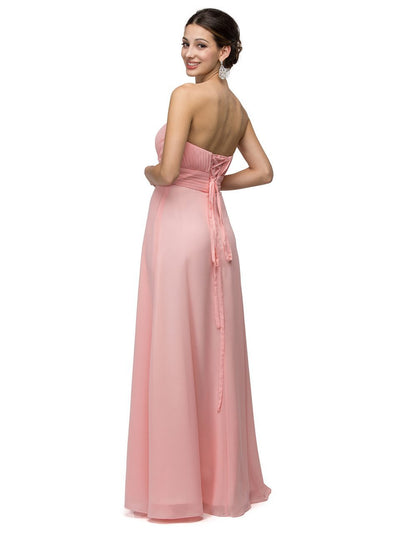 Dancing Queen - 8658 Sweetheart Gown with Split Front Overlay in Blush Pink