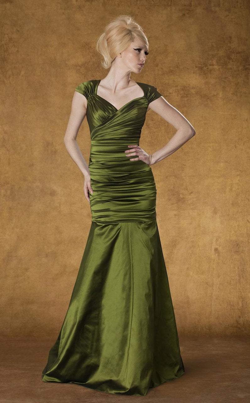 Theia - 881838 Ruched Sweetheart Mermaid Gown in Green