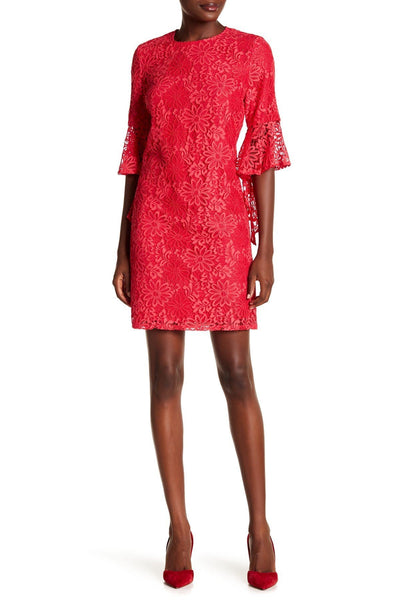 Nanette Nanette Lepore - ND8S10S99 Bell Sleeve Lace Shift Dress In Red