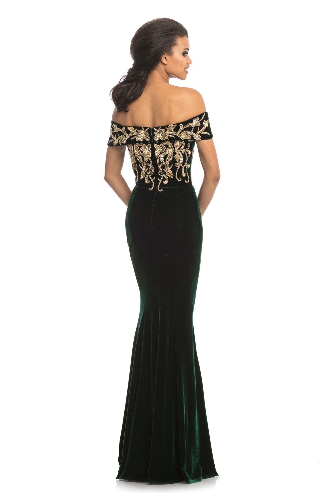 Johnathan Kayne - Gold Lace Applique Evening Dress 9076SC