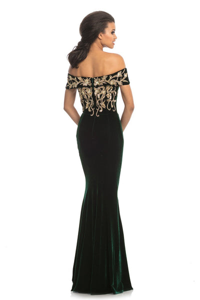 Johnathan Kayne - Gold Lace Applique Evening Dress 9076SC