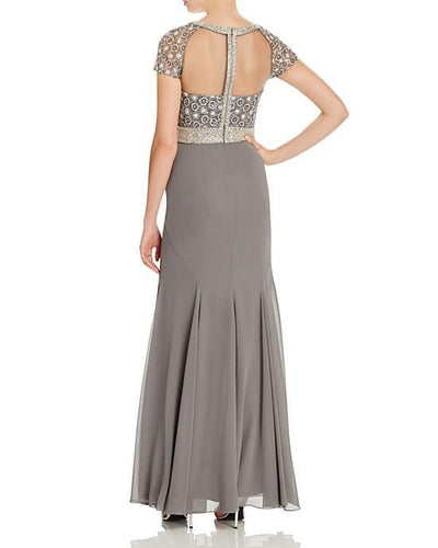 Mignon - Embellished Long Dress VM1730B in Gray