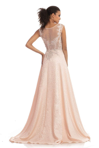 Johnathan Kayne - 9096 Beaded Embroidery Gown with Overskirt In Pink